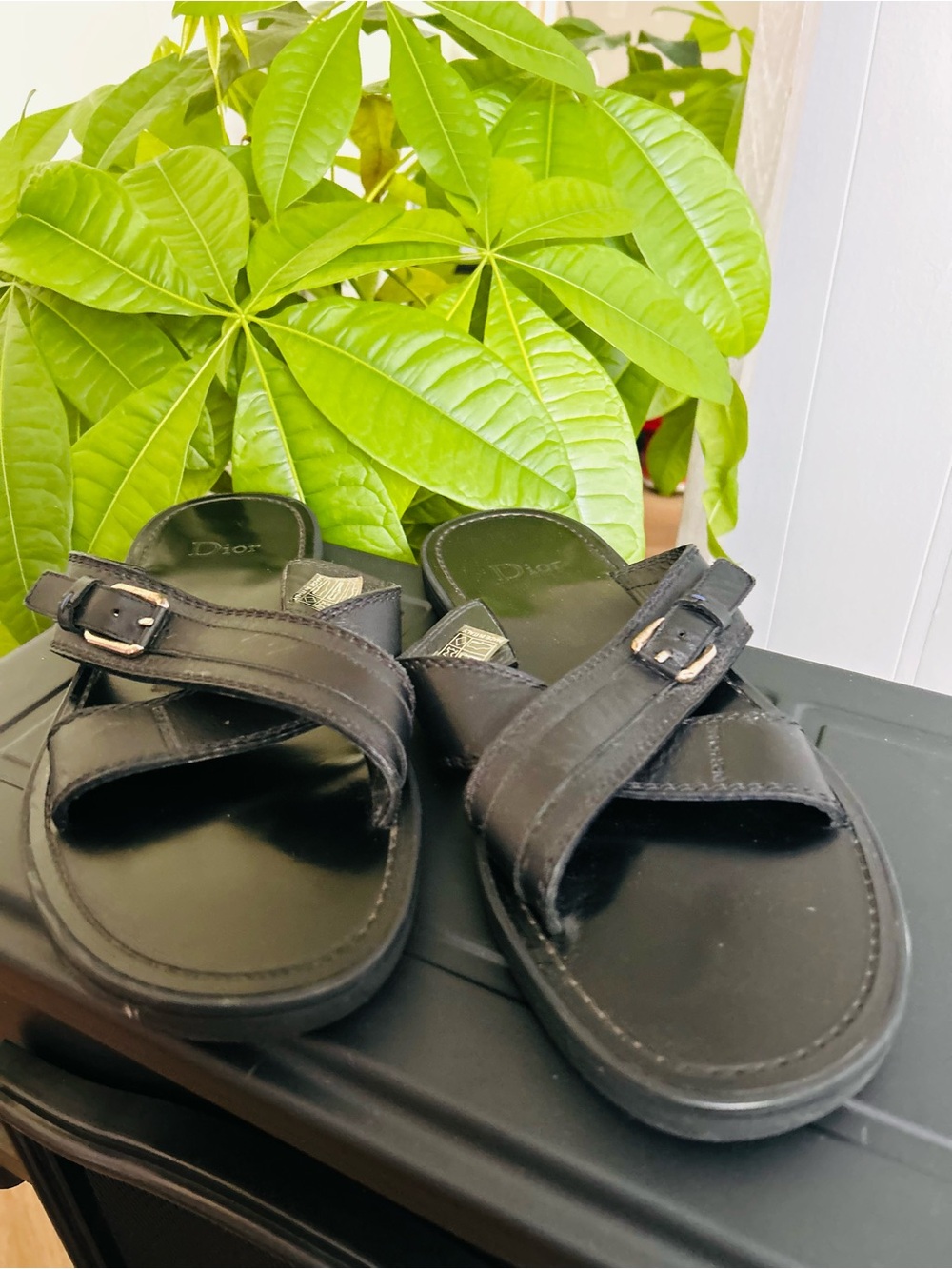 $1495 DIOR HOMME HEDI SLIMANE RARE MEN'S LEATHER SANDALS ITALY SIZE 44 US 11